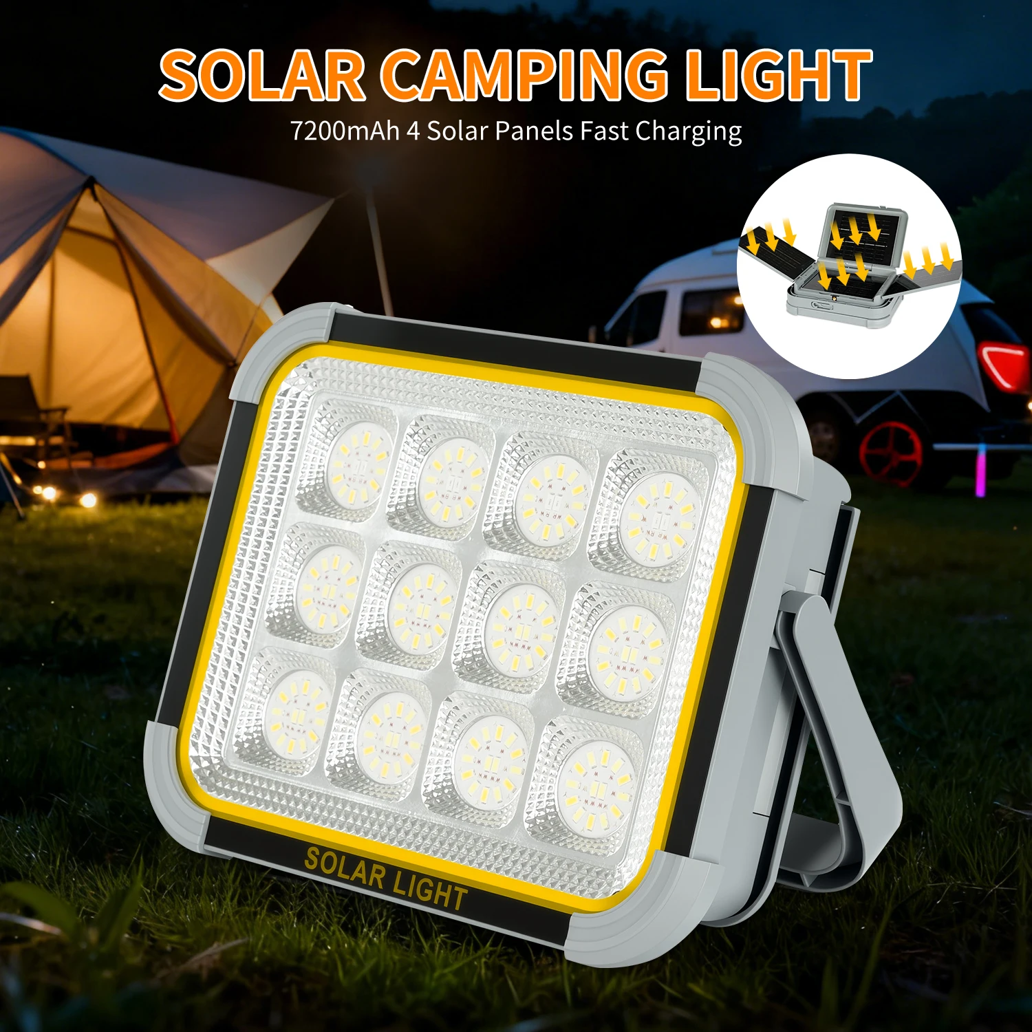 portable-solar-outdoor-lamp-7200mah-battery-usb-charging-4-lighting-modes-waterproof-suitable-for-camping-emergency-repair