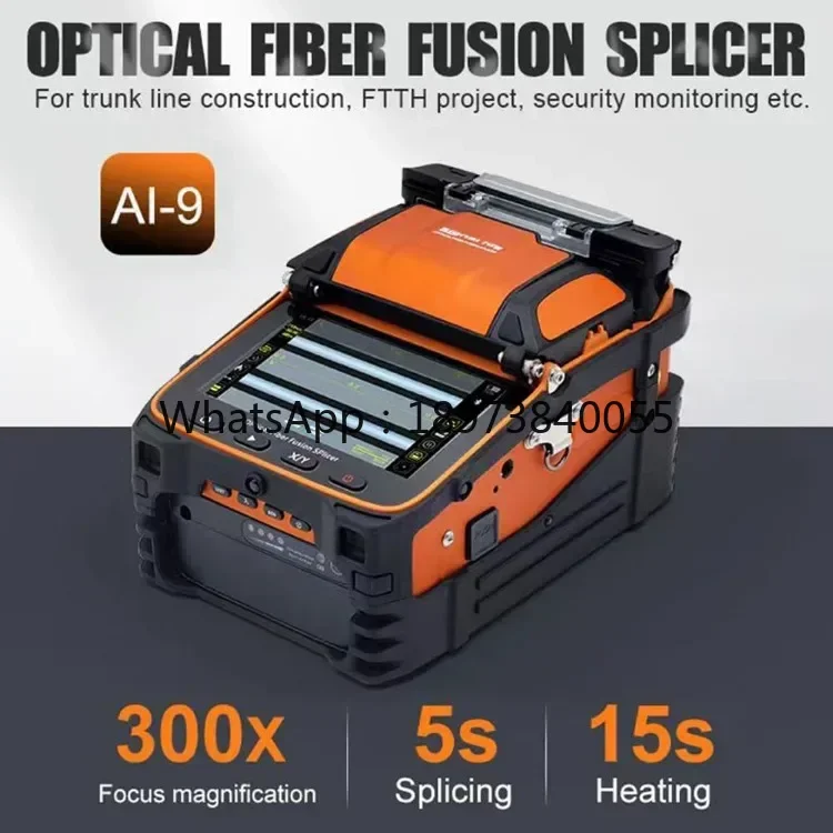 Automatic Fiber Optical Fusion Splicer Six Motor Core Alignment Splicing 5S Heating 15S Integrate Visual Fault Locator and