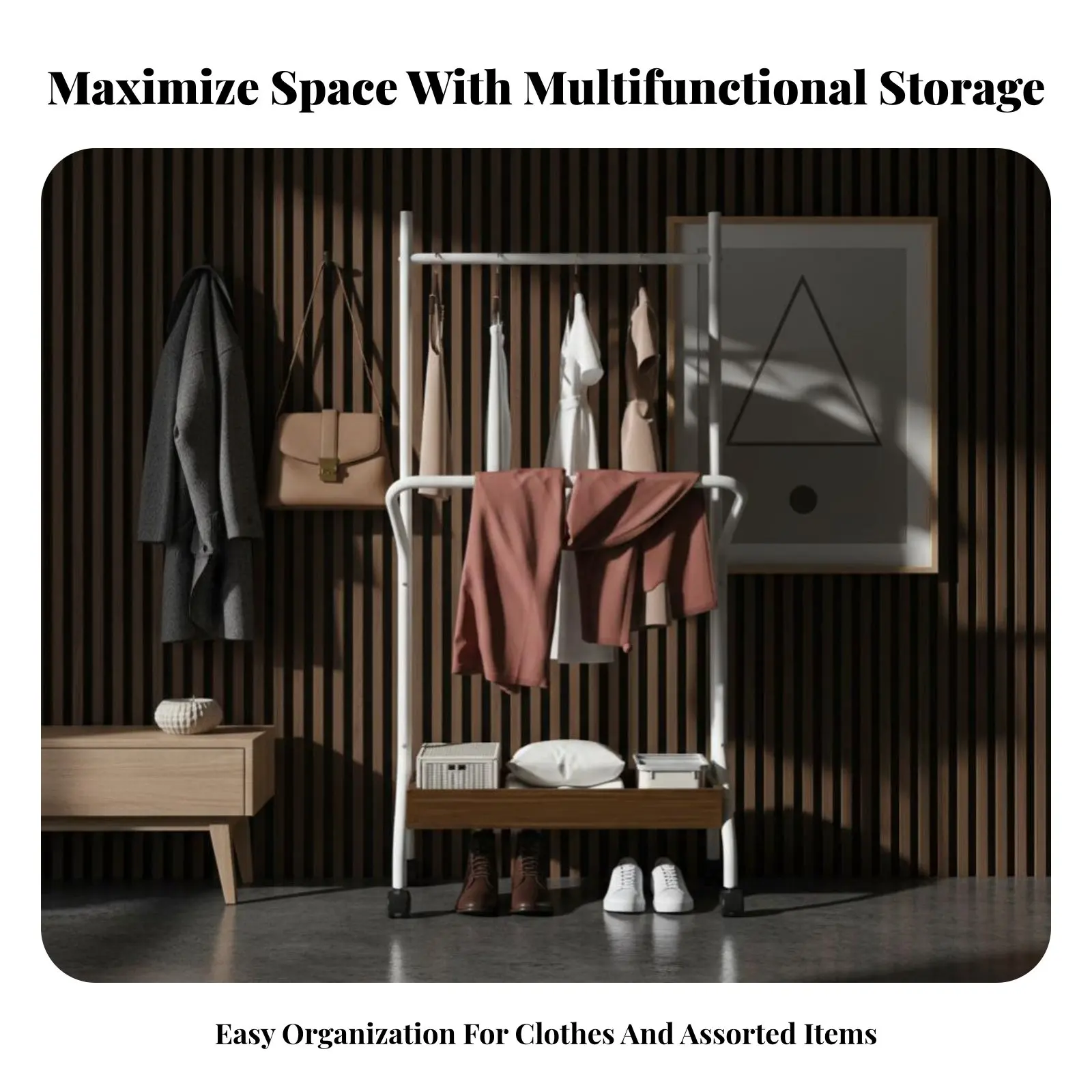 

Complimentarystanding Clothes Rail with Storage areaSaving Complimentarystanding Closet System Sturdy Construction Lightweight