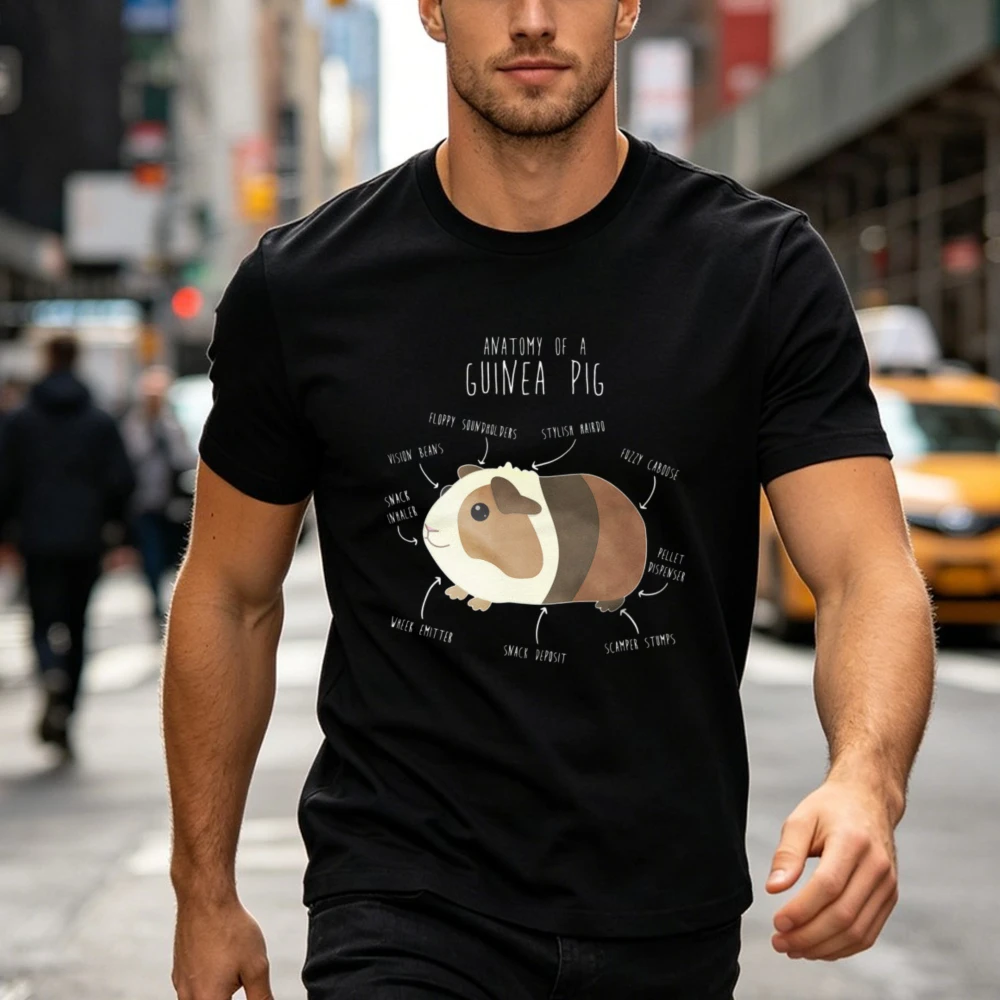 Guinea Pig Anatomy Diagram Tee Funny Pet Science Humor Unisex Fashion Shirt Cute Cavy Lover Gift Rodent Mom Dad Pet Cotton Tops
