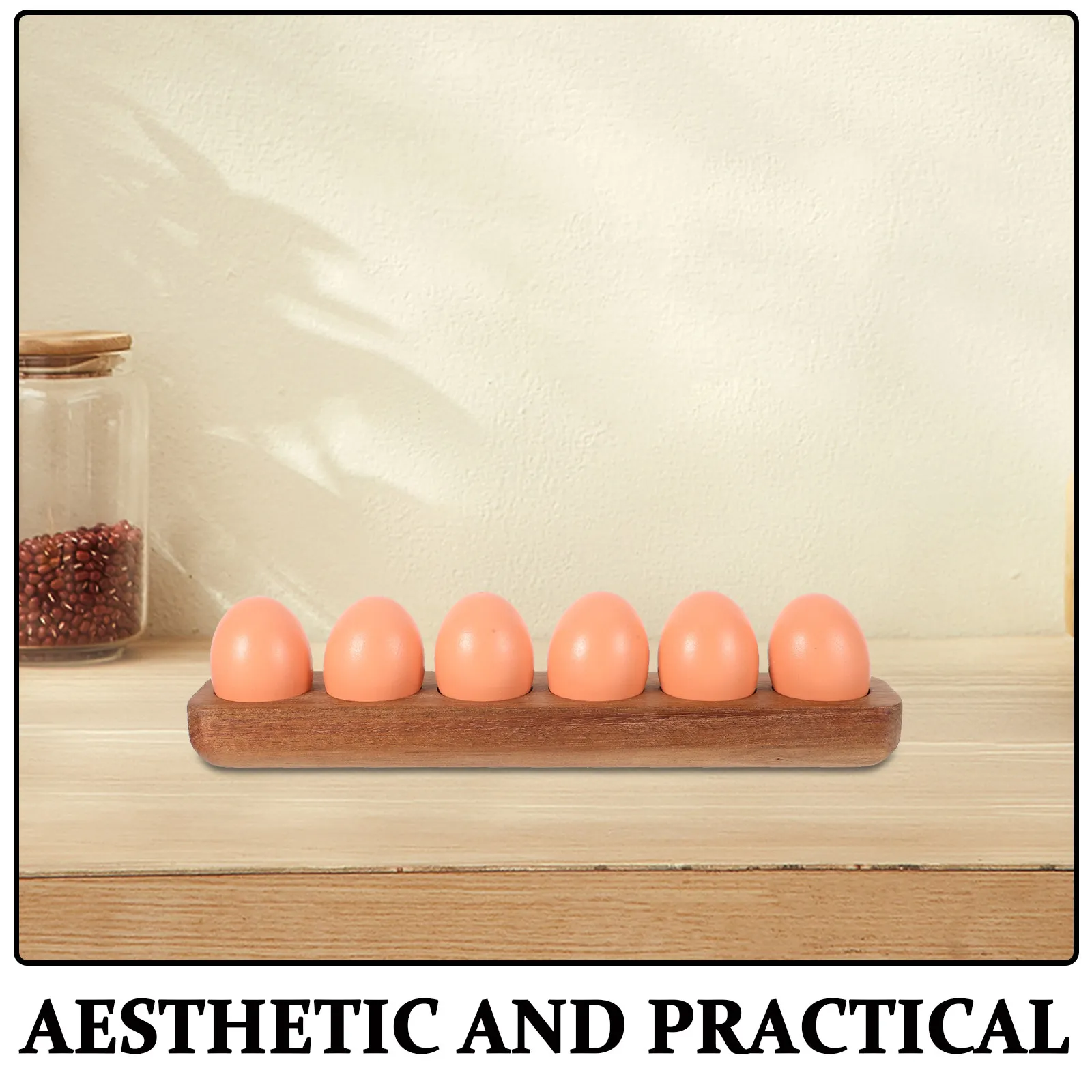 Wood Egg Holder for Fridge Countertop Natural Wooden Egg Tray Compact Space-Saving Design Exquisite Craftsmanship Smooth Finish
