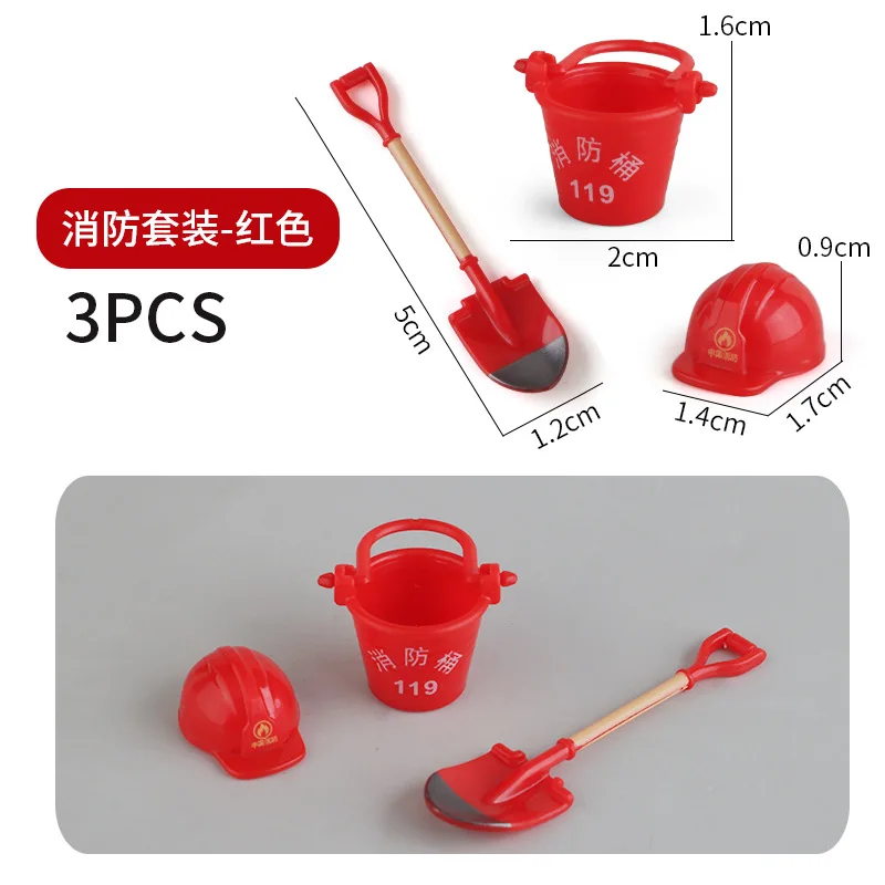 Miniature Fire fighting tool Fire bucket Water bucket Construction engineering Safety helmet shovel shovel Sand shovel toy