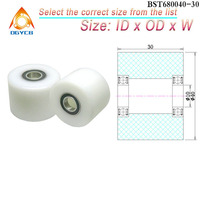 1pcs 8x40x30 Nylon Roller With Bearing BST69840-30 Polyoxymethyle Wheel Flat Belt Idler 8*40*30 POM Hard Plastic Bearing Pulley