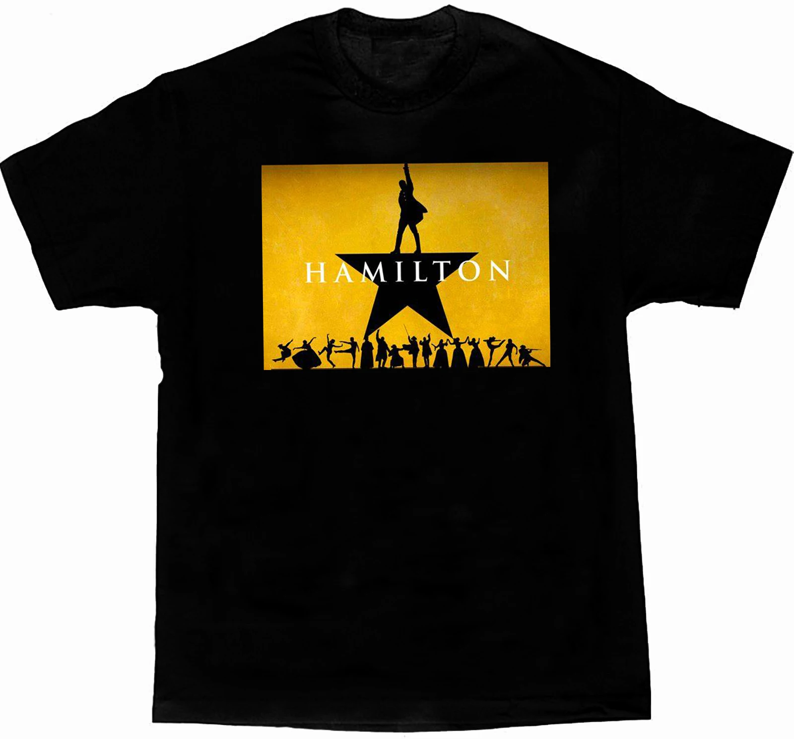 

American Musical Hamilton Stage Silhouette Creative Gift T Shirt. New 100% Cotton Short Sleeve O-Neck T-shirt Casual Mens Womens