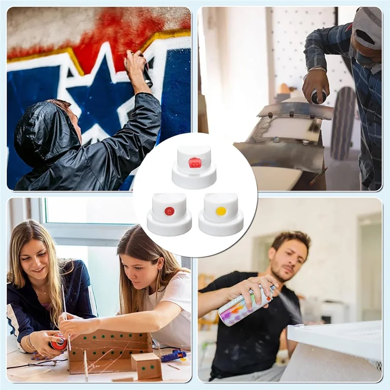 ABNO-범용 스프레이캔 노즐 키트 - 낙서, 자동차 수리, DIY 프로젝트 - 고효율 페인트 절약 및 핸들 부착물