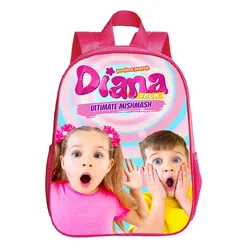 12 Inch Kids Diana Show Print Backpack for Preschool Girls Kids Kindergarten School Bag Toddler Pink Bookbag Back To School Gift