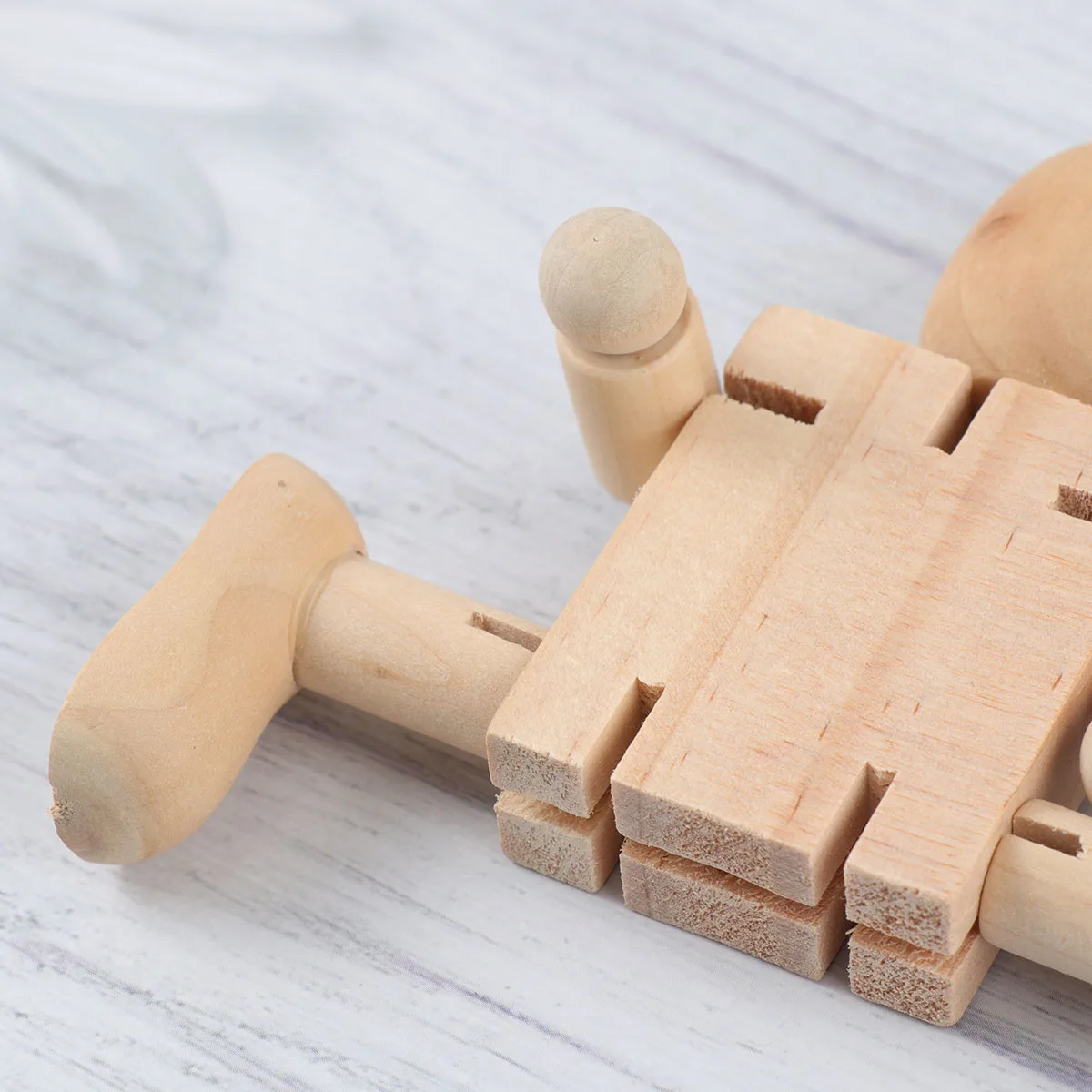 

5Pcs Wooden Robot DIY Unfinished Movable Joints Educational Craft Set Kids Desktop Ornament Gift DIY Unfinished