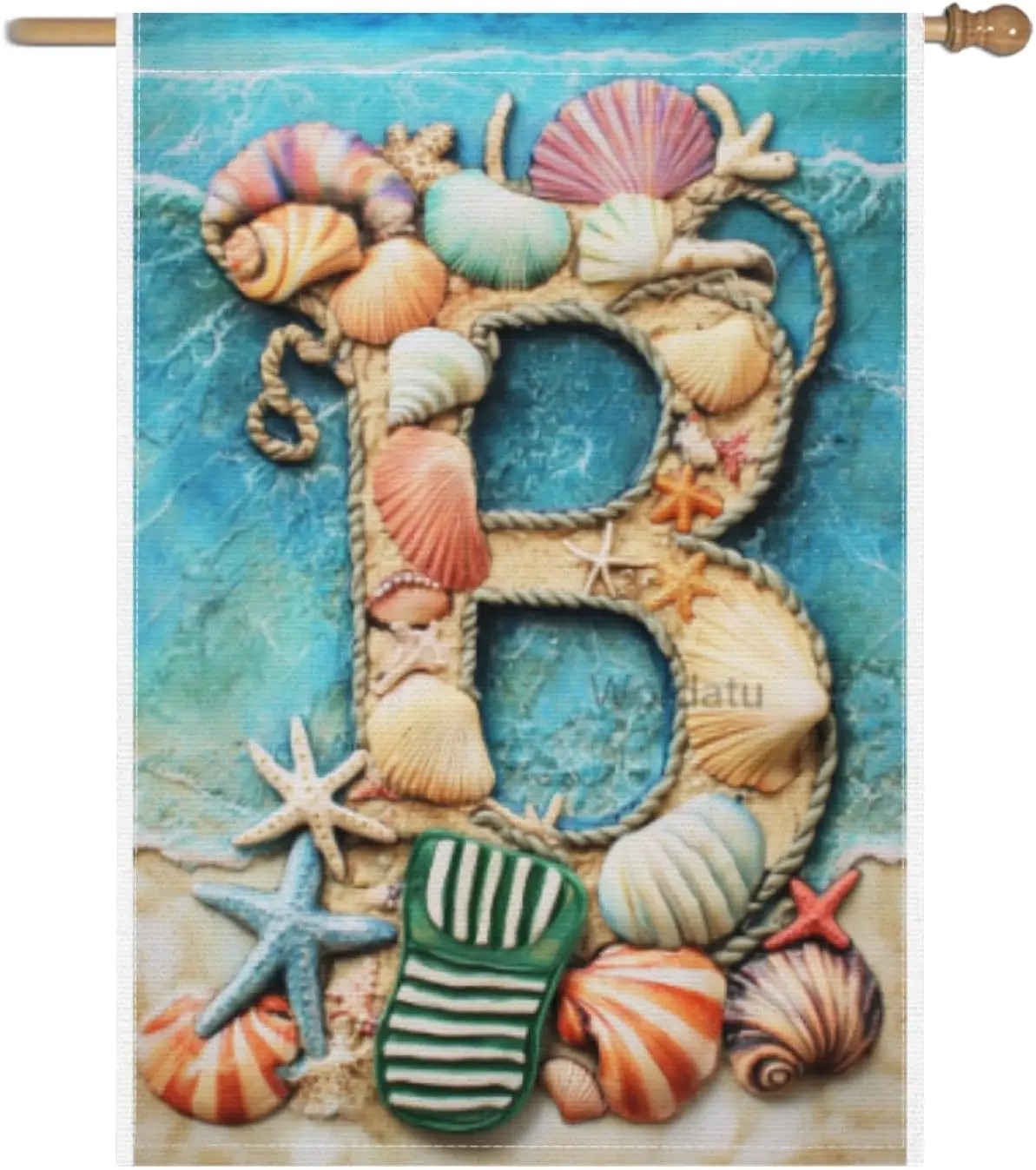 Welcome Summer Monogram B Garden Flag 28x40 Double Sided Floral Spring Garden Flags Family Last Name Yard Flag for Outside ( ZZM