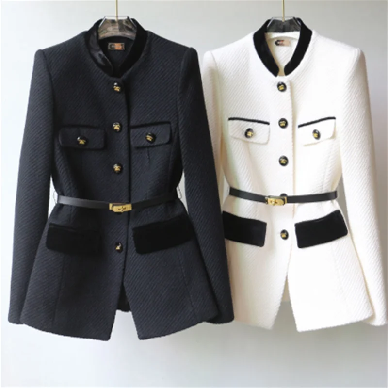 Women's suit, new coat for autumn 2025, elegant, with office belt, women's clothing, coat, top, women's coat