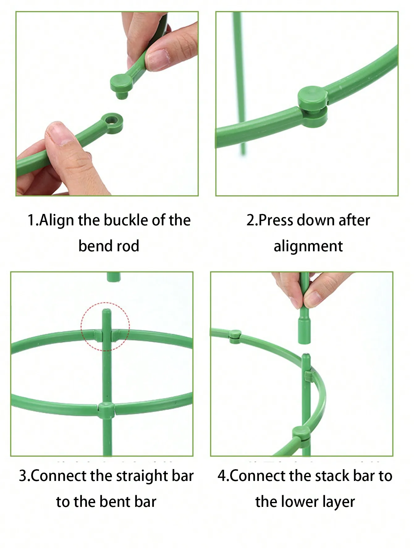 60 stackable plant support rings, 10 layers - durable plastic pot holder, suitable for indoor and outdoor garden plants
