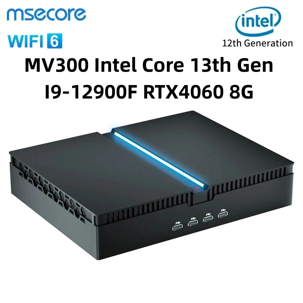 

New Msecore MV300 Intel Core 13th Gen I9-12900F RTX4060 8G Graphic Card Mini PC Gamer Desktop Computer Windows 10 WiFi6E BT5.3