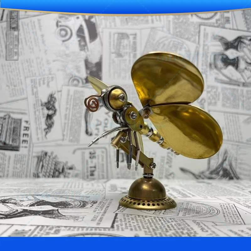 Steampunk Mechanical Insect Butterfly Pure Handmade All Metal Creative Tabletop Ornament Personalized Craft Gift