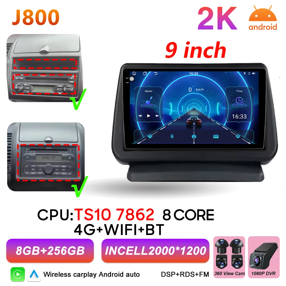Android 16 Auto autoradio voor Nissan Note 2004 2005 2006 2007 2008 - 2012 Carplay multimediaspeler GPS navigatie DSP BT stereo