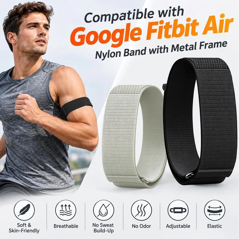 Nylon Woven Armband/Wristband for Google Fitbit Air Strap Fitness Tracker Bicep Band Breathable for Google Fitbit Air Accessory