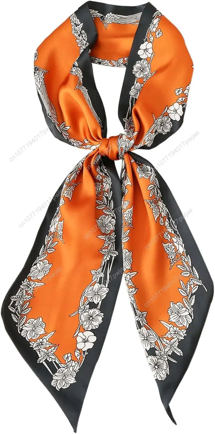 

Head Scarf Purse Handle Neck Satin Hair Scarfs For Bag Lightweight Silky Long Thin Women's Fashion Scarves