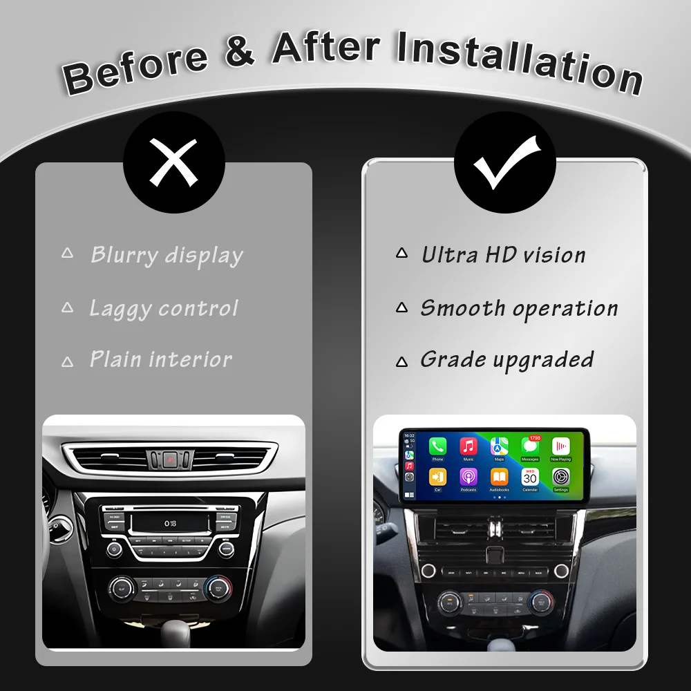 for Nissan X-Trail Qashqai 2014-2022 Car Radio 12.3