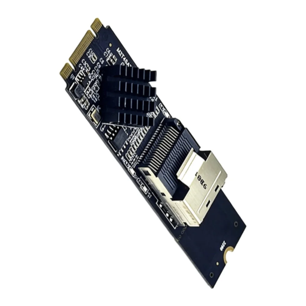 For Data Center SFF-8087 Adapter Multi Port Data Transfer Card Adapter Black PCB Material Build Thermal Management