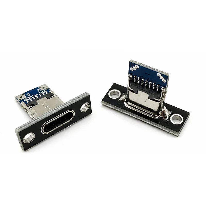 Type C Jack 2Pin 4Pin Charging Port USB3.1 Socket With Screw Plate For Fixing Plate Connector Jack Parts Mini Socket Accessories