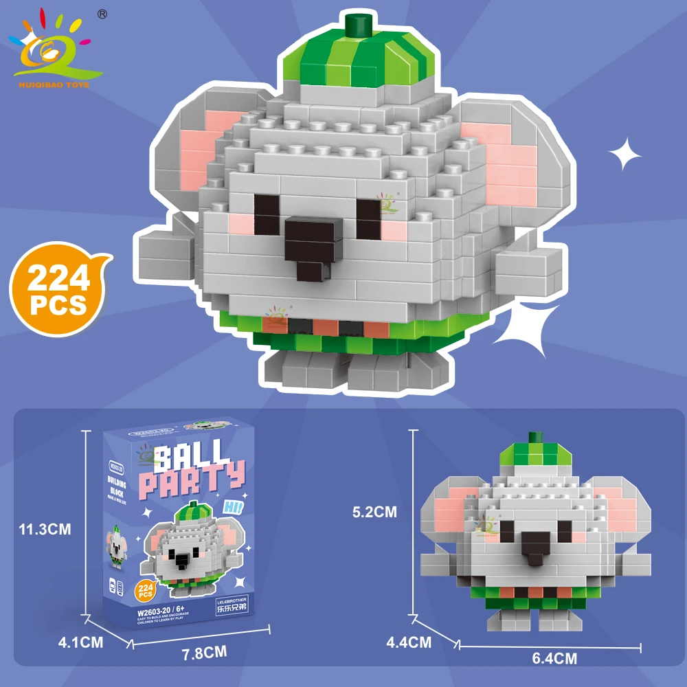 HUIQIBAO Mini Leuke dier Micro Bouwstenen 3D Diamant BEE Kat Panda Model Bricks DIY Stad Bouw Speelgoed voor Kinderen