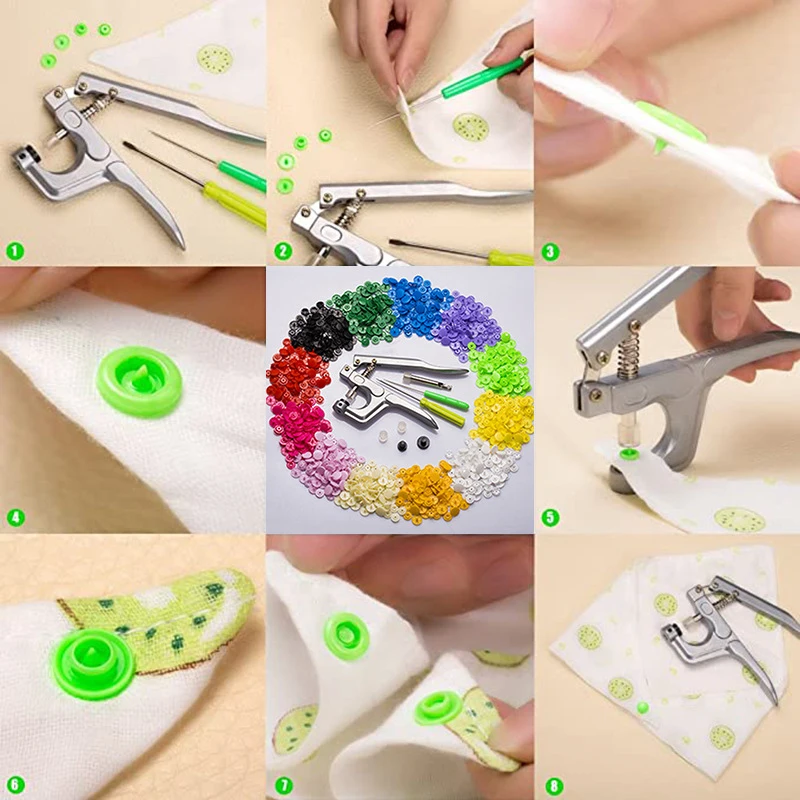 1 Set T5 T8 Plastic Snap Button With Snaps Pliers Tool Kit Organizer Containers DIY Garment Press Stud Fasteners Convenient Clip