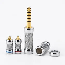 4.4 balance mm 3.5mm 2.5mm pure copper silver carbon fiber + splitter 6.0 hole + slider + mmcxDIY headphone cable accessories