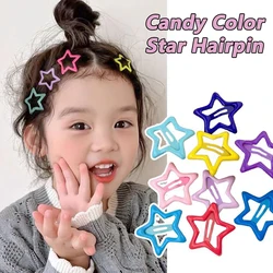 Colorful Star Metal Hairpins para mulheres e meninas, Y2K Bangs presilhas, Sweet Hair Clips, Acessórios para cabelo infantil, moda, 10pcs por conjunto