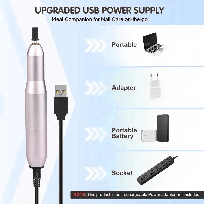 EADY Taladro para uñas 25000 RPM, control de velocidad de la rueda, rotación hacia adelante/atrás, lima de uñas eléctrica profesional, pulidor de gel acrílico,