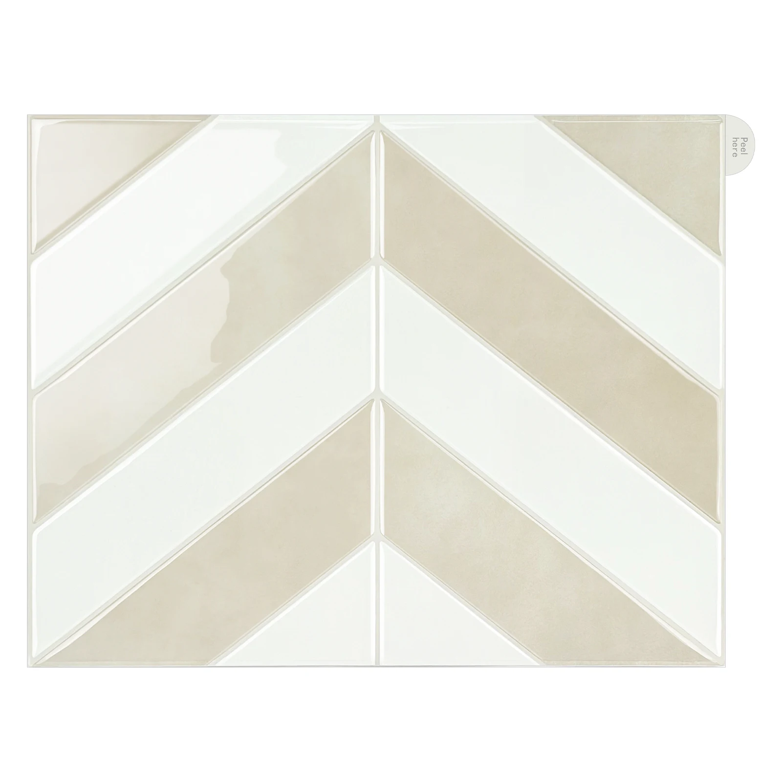 10pcs Multi-color Wall Tile Sticker Strong Adhesive Marble Viny Wallpaper Peel&Stick 3D V-shape Tile Decal for Kitchen Bathroom