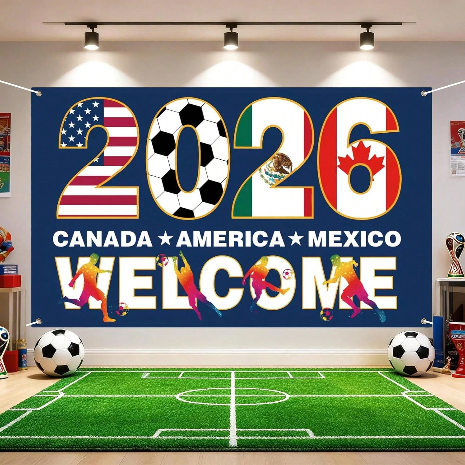 2026 Football Tournament Retro Commemorative Tapestry Wall Art For Fans Home Party Living Room Bedroom Decoration