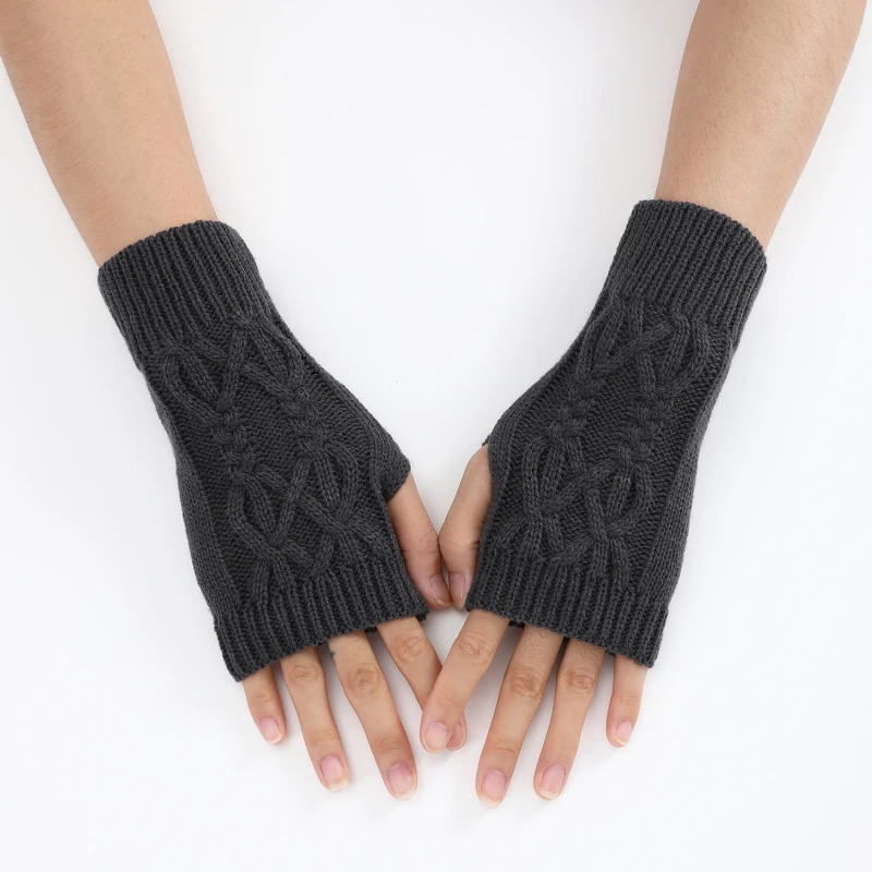 Half Finger Handschoenen for Women Winter Soft Warm Knitting Arm Handschoenen Soft Warm Half Finger Handschoenen Unisex Mitten Guantes