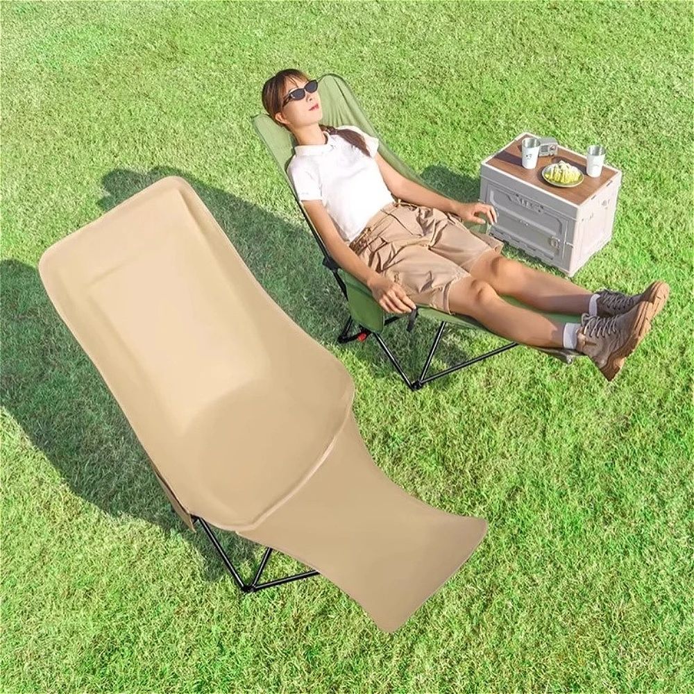 

Outdoor Travel Picnic Folding Chair Adjustable Camping Beach Moon Chair with Footstool Portable Fishing Leisure Chair