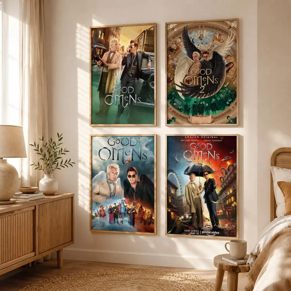 Fantasy Comedy Series G-Good Omens Poster All-match HD Waterproof Self-Adhesive Wall Art Sticker For Home Bedroom