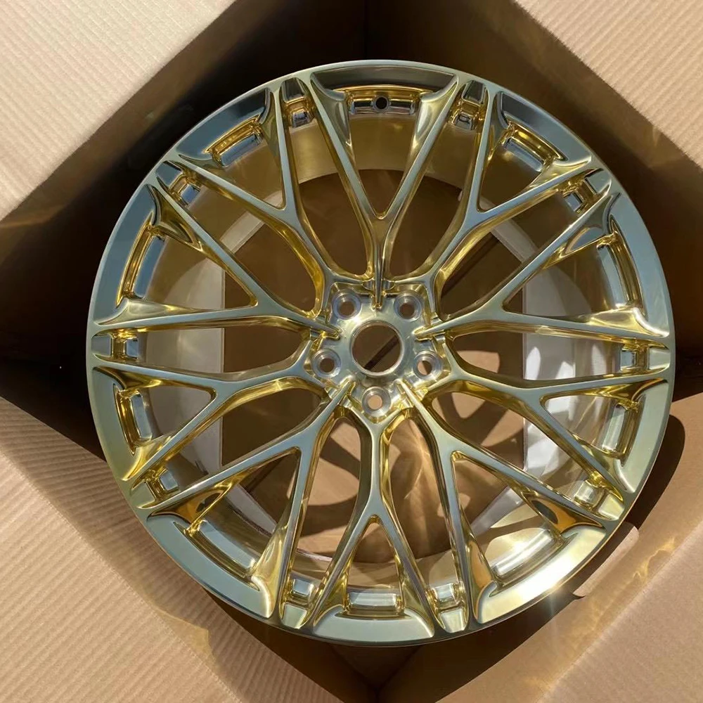 forged wheels 19 inch 5x120 custom rims wheels polished gold fit for Car refitted wheel hub