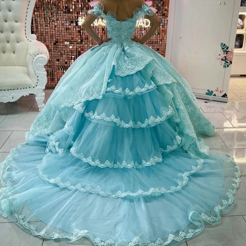 

Elegant Lime Lace 15 Girl Quinceanera Dresses Ball Gown Off Shoulder Puffy Sweet 16 Party Dress Flowers Celebrity Party Gowns