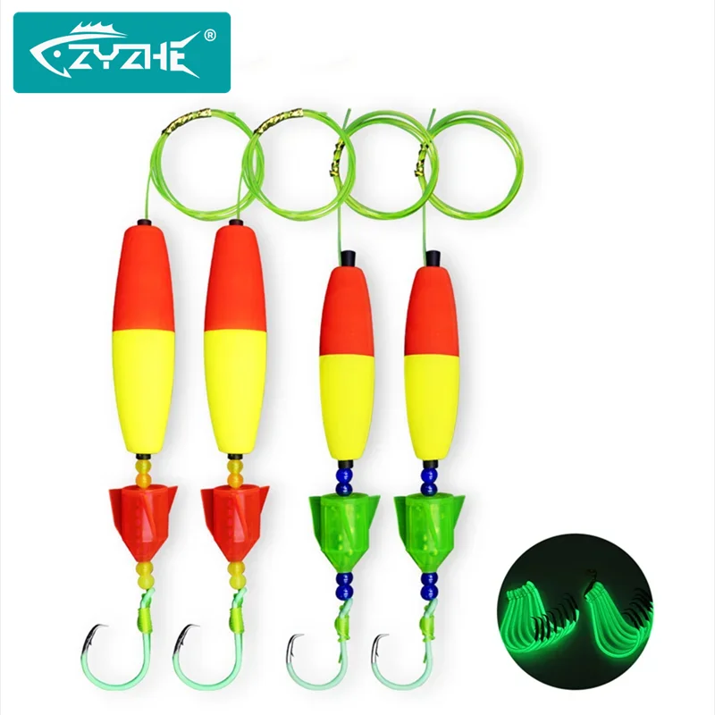 Zyz 1 peça de equipamentos de pesca de peixe-gato com ganchos circulares luminosos, broca de corco, espuma flutuante, indicador de sino, equipamento flutuante de peixe-gato