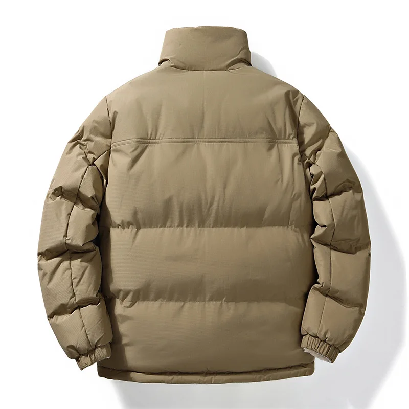 Man Plush Jacket Winter Thicken Fleece Stand Collar Pocket Male Outerwear Cold-proof Long Sleeve Versatile Two-sided Men Coat