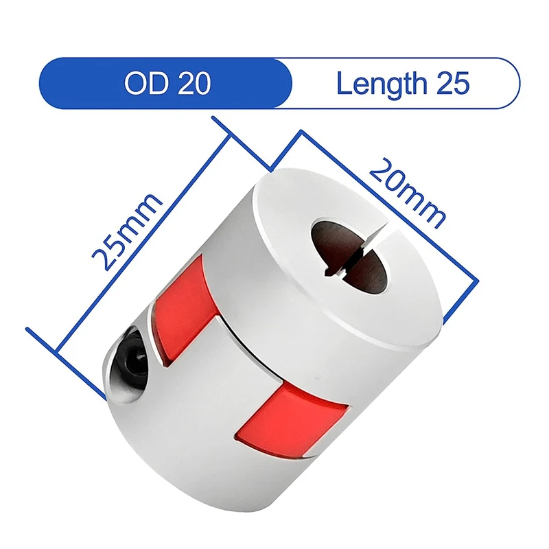 

Flexible Shaft Coupling Shaft Coupling D20XL25 5Mm To 8Mm For 3D Printer CNC Machine And Servo Stepper Motor 2Pc