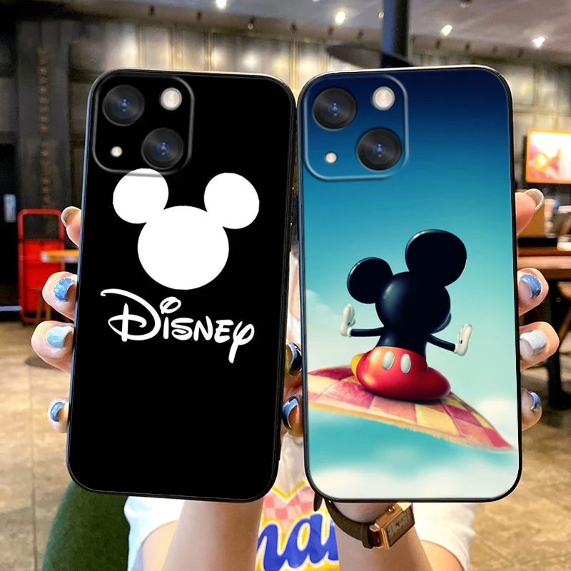 Playing Mickey Mouse Apple iPhone Case For 15 14 13 12 11 Mini XS XR X 6S 6 Pro Max Plus Black Soft Cover