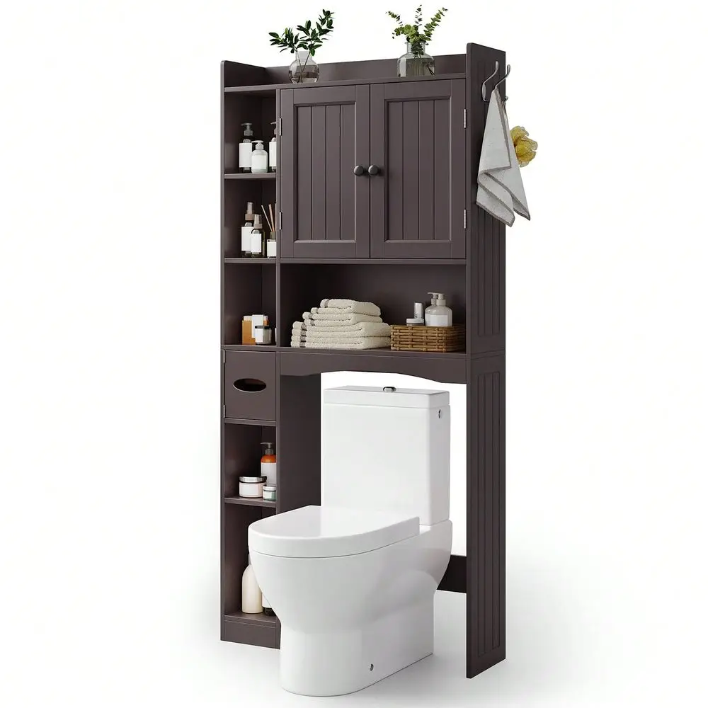 

Large Capacity Above Toilet Storage Cabinet Bathroom Storage Cabinet Multi Level Open Shelves And Adjustable Closed Storage