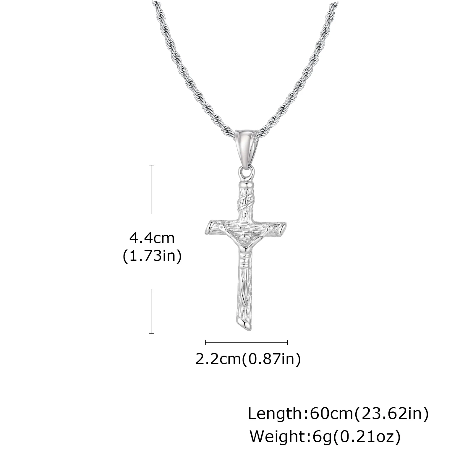 Edelstahl Kreuz Halskette Katholizismus Jesus Anhänger Gold Farbe Kragen Kirche Gebet Glaube Schmuck für Männer Frauen Geschenk
