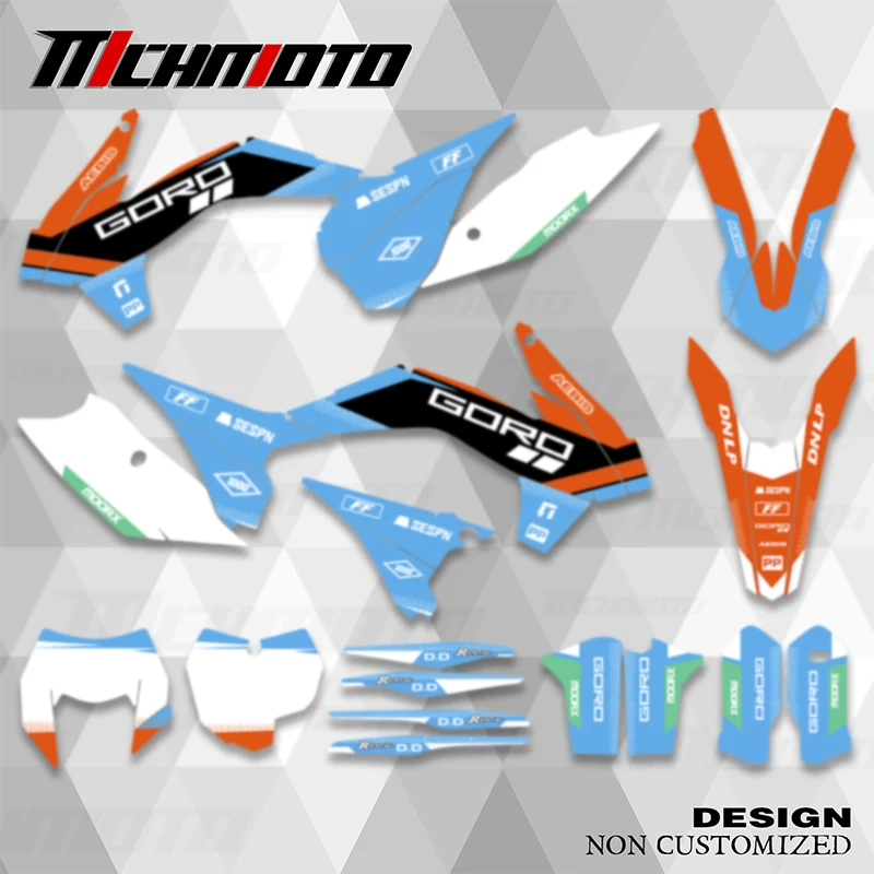 

MCHMFG для KTM SX SXF 2013-2015 XC XCF 125 250 300 350 450 2014-2016, полноразмерные графические наклейки, наклейки с индивидуальным номером, имя, наклейки