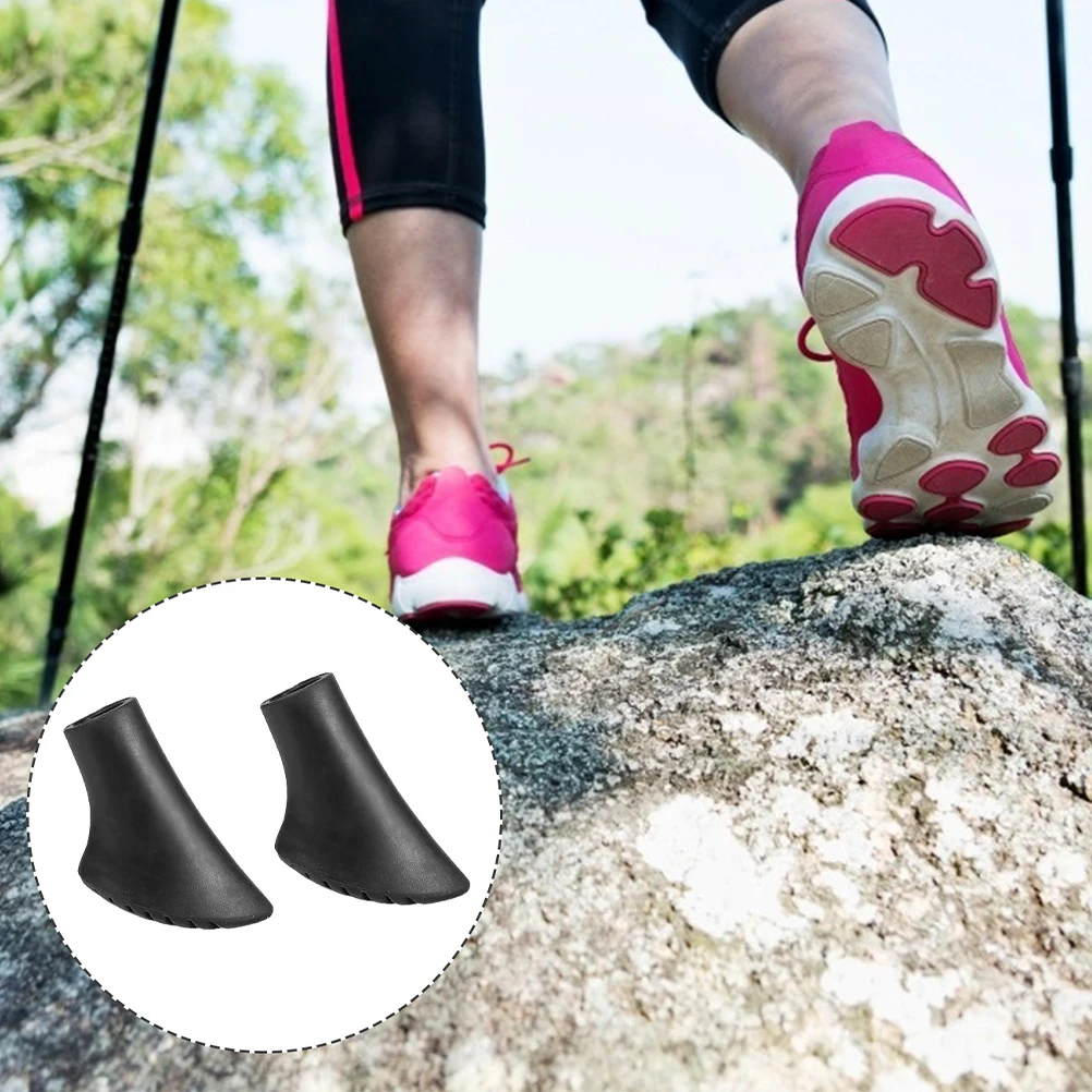 

30pcs Walking Pole Tips Nons Cane Protectors Plastic Foot Covers Durable Replacement Tips For Trekking Hiking Climbing