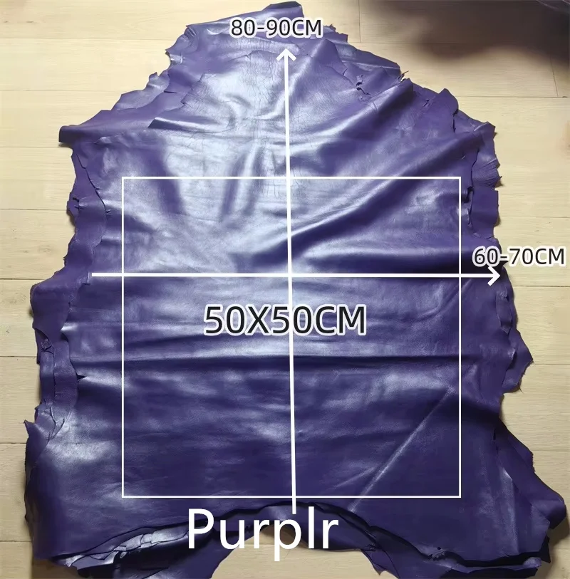 0.7/0.8mm Yellow. Purple Sheepskin. First Layer Leather. Real Leather Fabric. Handmade DIY For Clothes. A Throw Pillow. Whole