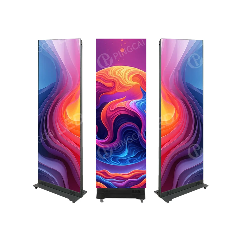 

Hot selling:Indoor Foldable Movable Poster LED Display 640x1920mm Die-cast Aluminum P2.5 2.5mm Frame Standing Digital Poster LED