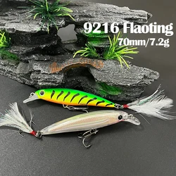 70mm 7.2g Floating Minnow Fishing Lure Wobbler for Freshwater Trout Artificial Bait Pike Carp Jerkbait Swimbait Fishing Supplies