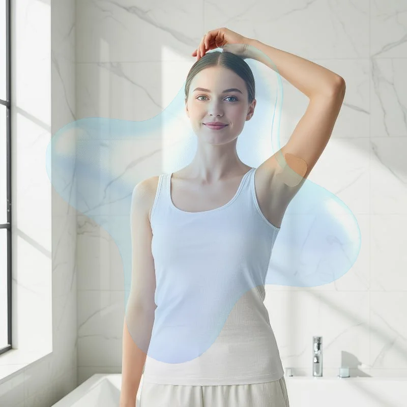 

Armpit Sweat Absorbing Pads Disposable Unisex with Strong Adhesive for Home Office Wear