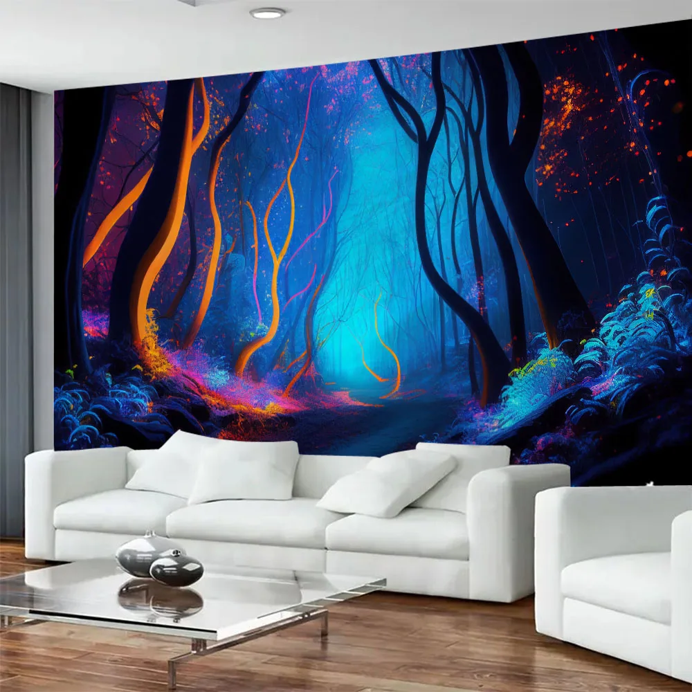 

Colorful Forest Wall Decoration Tapestry Dreamy Aesthetics Wall Hanging Dormitory Home Dormitory Office Background Poster
