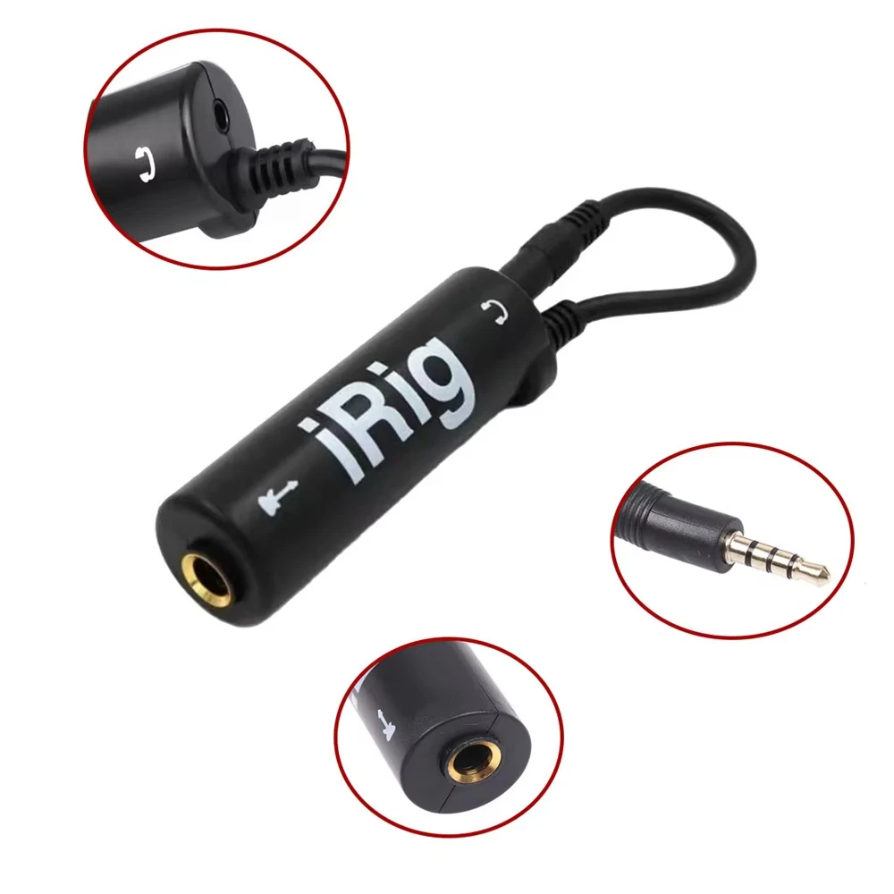 1Pc Irig Guitar Interface Converter Audio Cable With Low Background Noise, High Fidelity Frosted Anti Scratch Feature