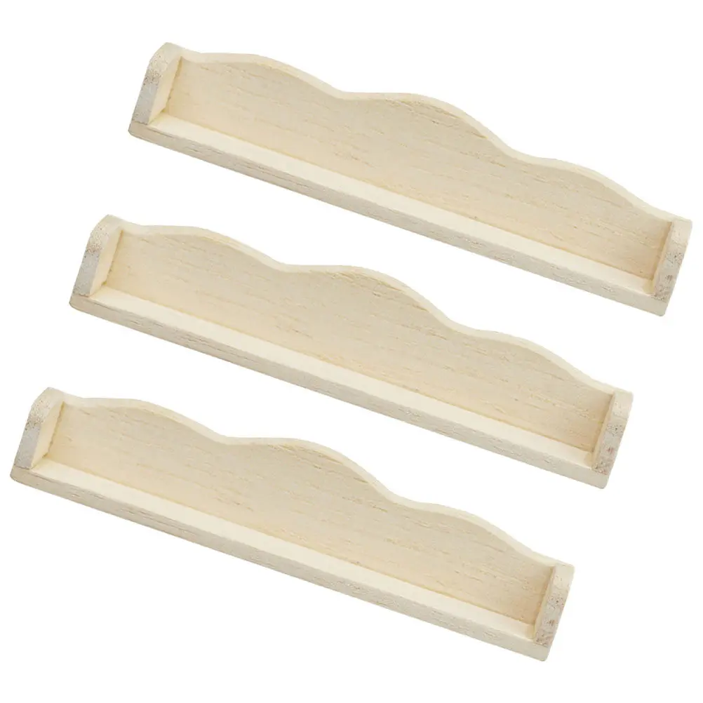 

3Pcs Miniature Wall Shelves Unpainted Floating Bookshelves Nursery Shelf for Dollhouse Decor Kitchen Living Room Accessories