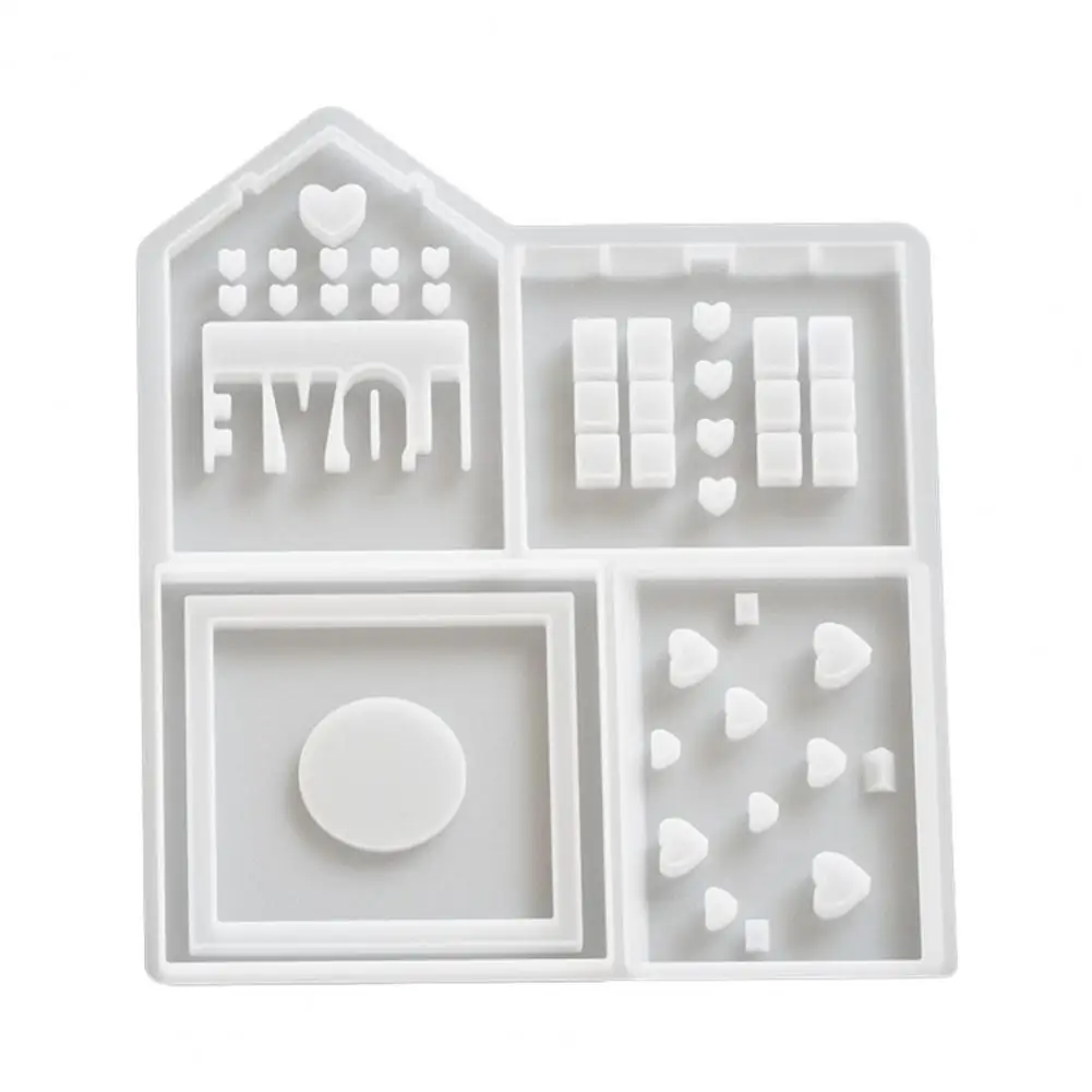 Charming Mini House Shape Mold for Gifts Christmas Gingerbread House Mold Tray for Easy-release Silicone Baking Mold for Soap